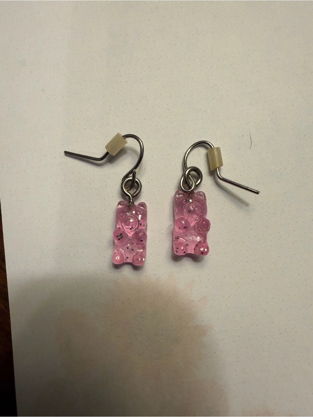 Claire's Pink Gummy Bear Dangle Earrings